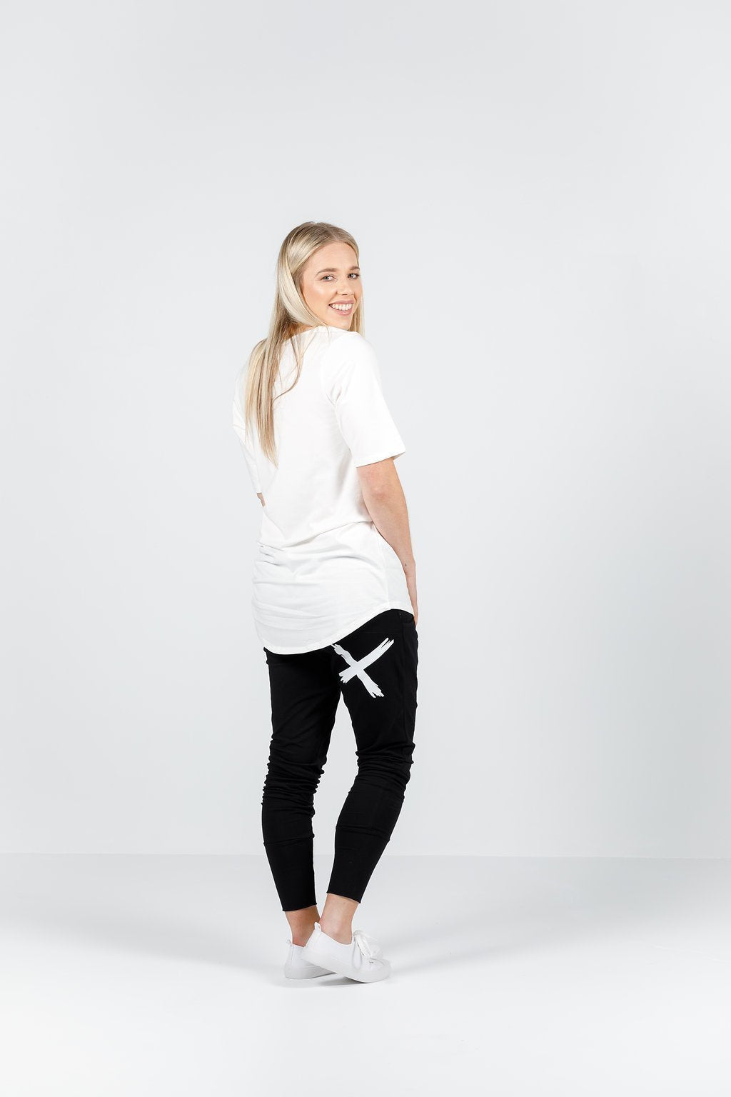 Home-Lee  Apartment  Pants  Black with  White X