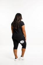 Load image into Gallery viewer, Home-Lee 3/4 Apartment Pants Black with White/Grey Circle Dot
