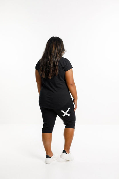 Homelee 3/4 Apartment Pants Black with WHITE X