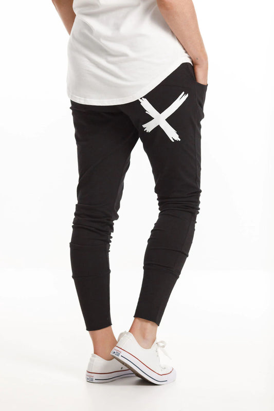 Homelee  Apartment Pants - Black with White X
