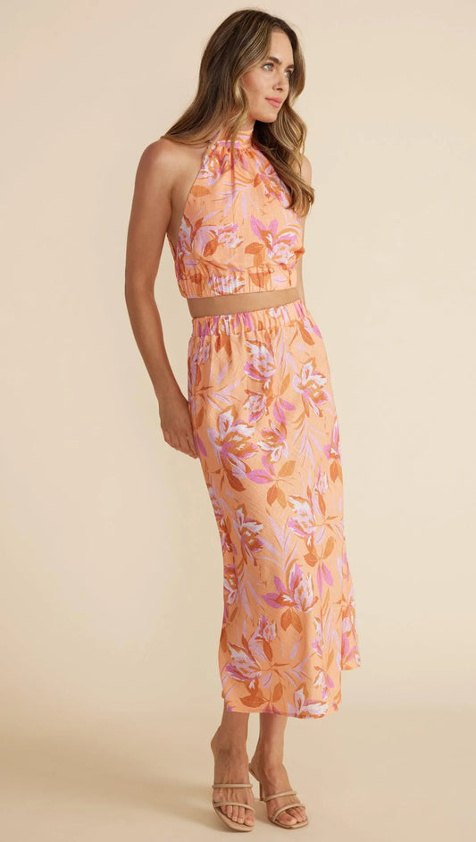 MinkPink Carmen Bias Midi Skirt Multi