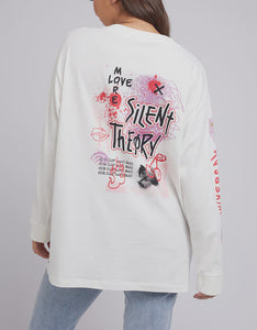 Silent Theory Spray Long Sleeve Top Vinatage White