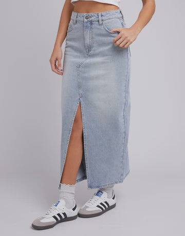 Silent Theory Eva Maxi Skirt Light Blue