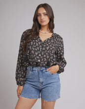 Load image into Gallery viewer, All About Eve Maya Floral Shirt Black
