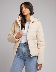 All About Eve Cali Cord Puffa Vintage White