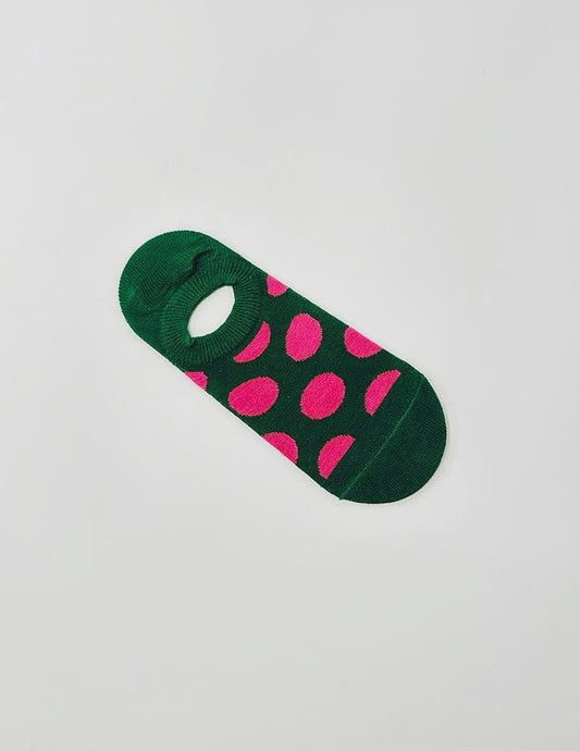 Stella + Gemma Sock No Show Emerald Pink Spot