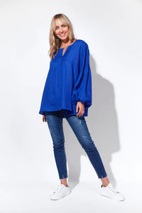 Haven Nagano Blouse Cobalt