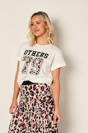 The Others The Relaxed Tee White with Varisty Print