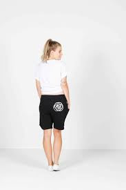 Rose Road Unwinder Shorts Black with White Rose