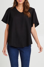 Load image into Gallery viewer, Betty Basics Marina Linen Blouse Black
