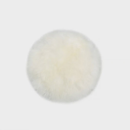 Fibre Longwool Sheepskin Seat Plate Round• Ivory