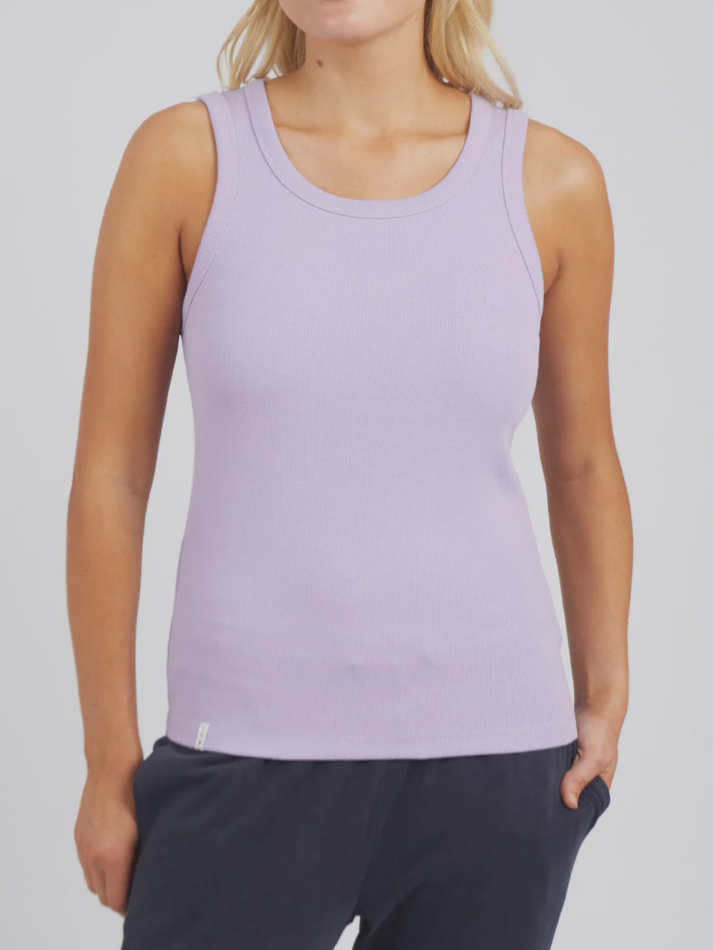 Elm Rib Crew Tank Periwinkle