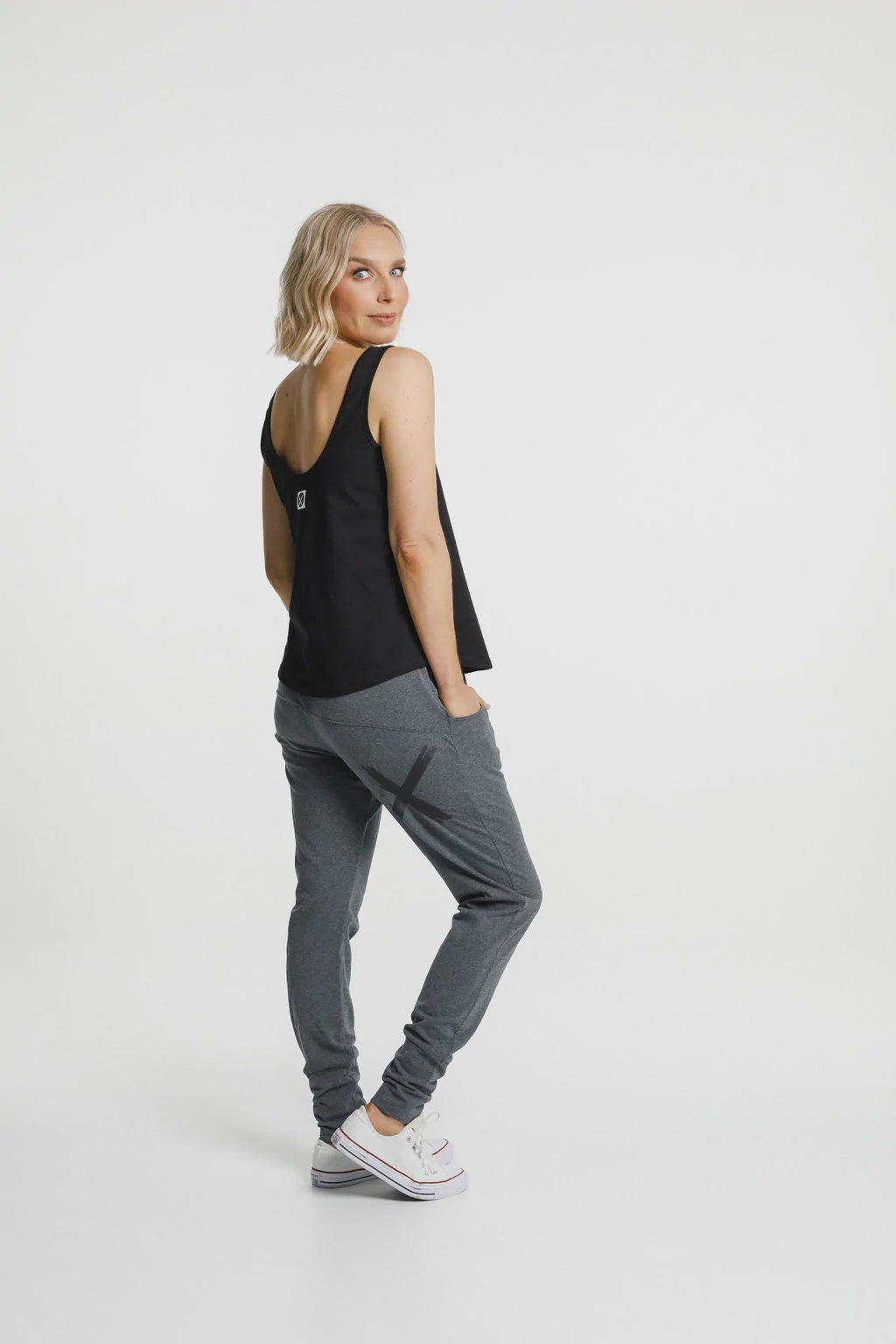 Home-Lee Apartment Pants Charcoal with Matte Black X
