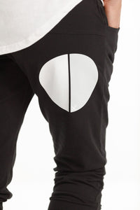 Home-Lee Apartment Pants Black with White/Grey Circle Dot