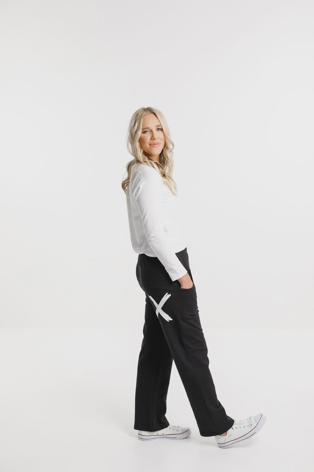 Home-Lee Avenue Pants Black with White X
