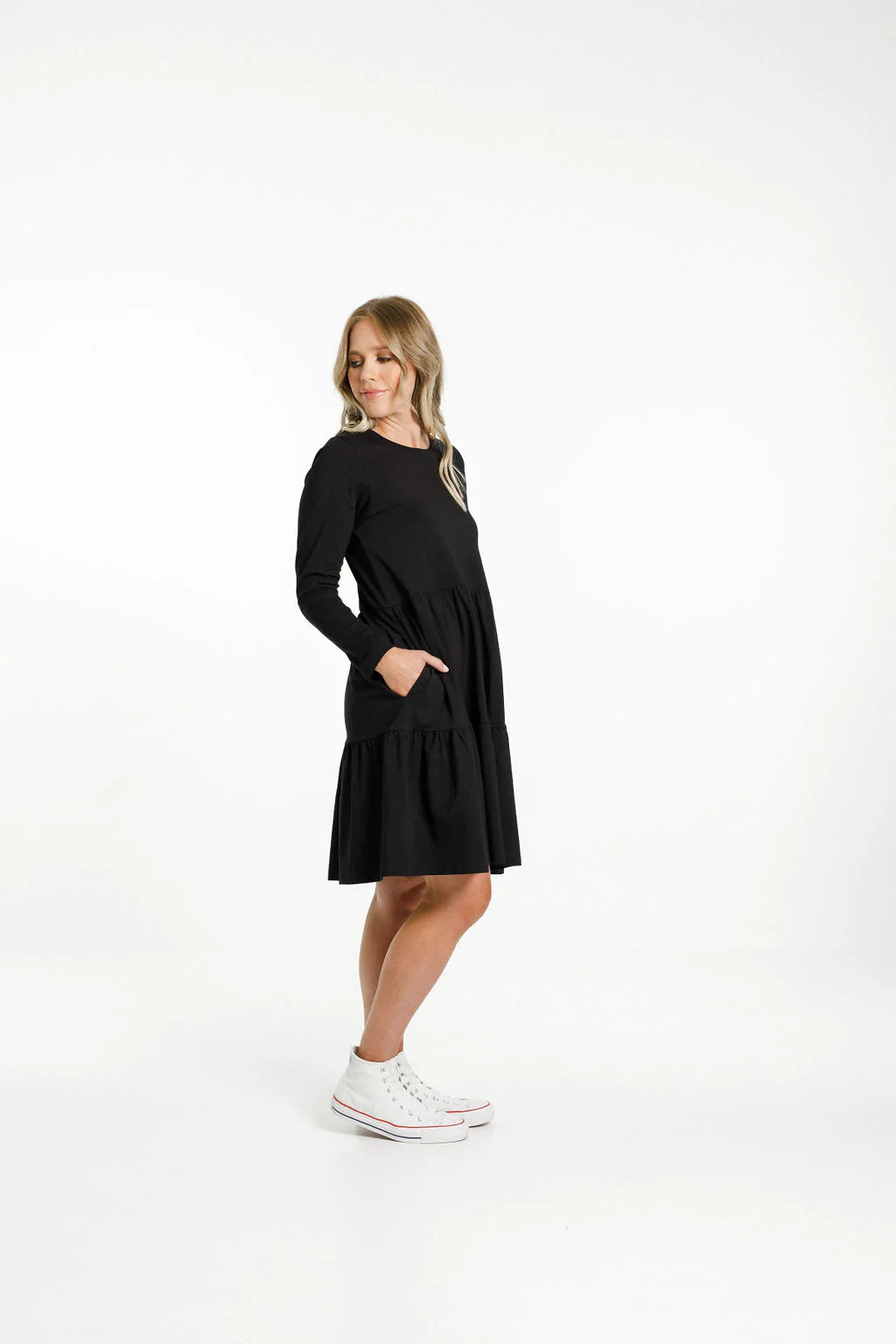 Homelee Long Sleeve Kylie Dress Black