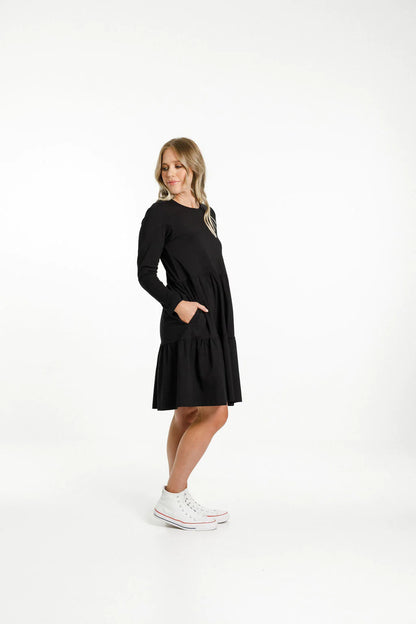Homelee Long Sleeve Kylie Dress Black