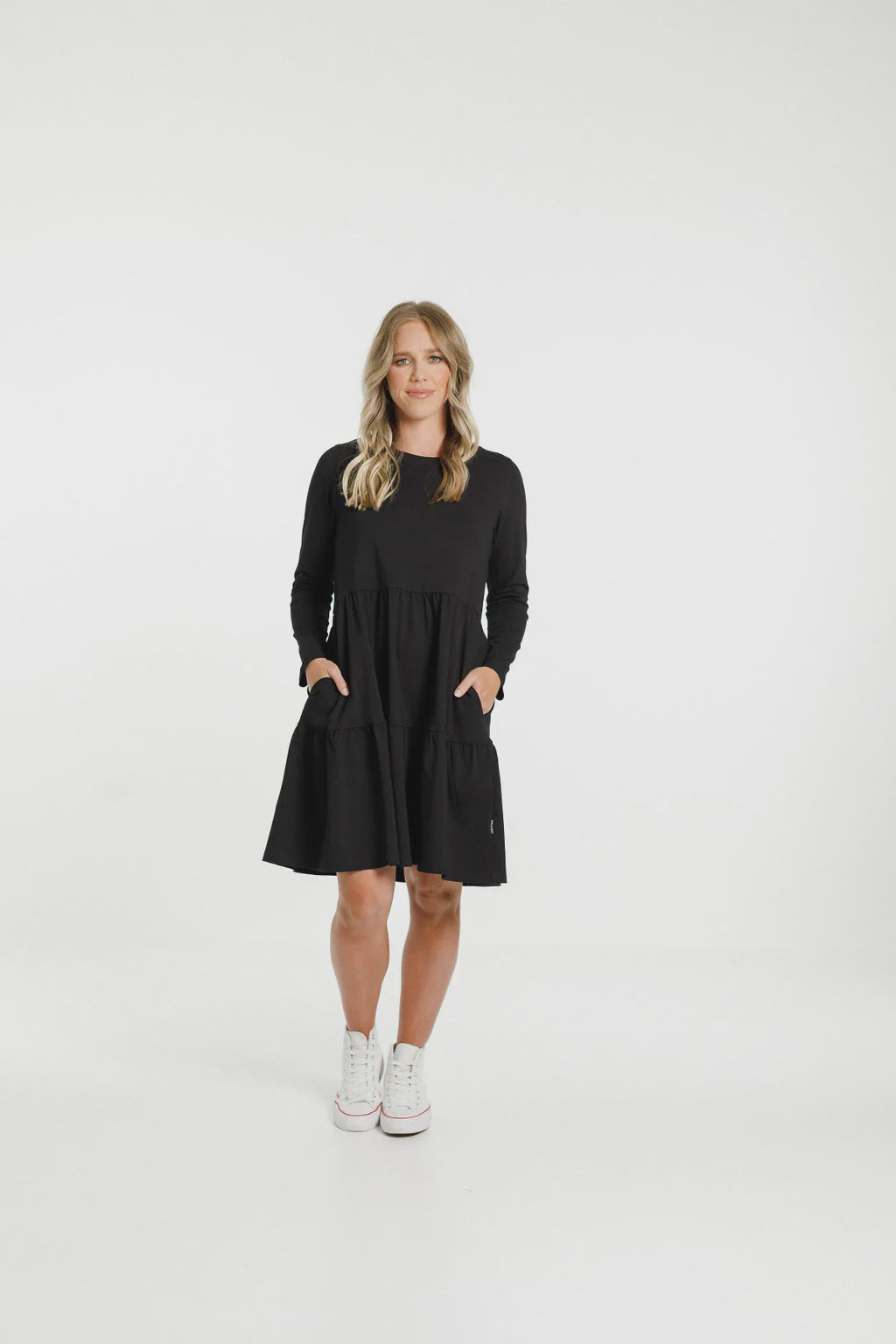 Homelee Long Sleeve Kylie Dress Black