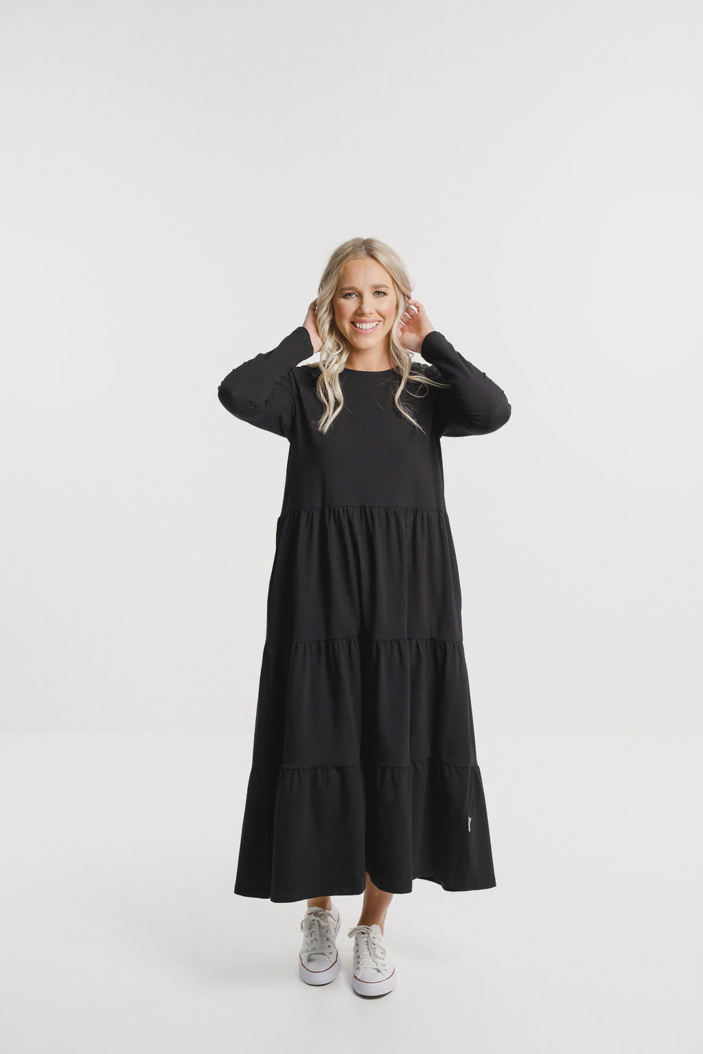 Home-Lee Long Sleeve Kendall Dress Black