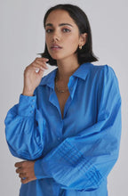 Load image into Gallery viewer, Among the Brave Savvy Sheer Puff Sleeve Shirt Cobalt
