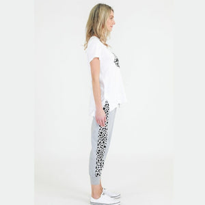 Sat & Sun by 3rd Story Leopard Panel Jogger Grey Marle