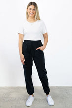 Load image into Gallery viewer, Among the Brave New Warrior Relaxed Drapey Drawstring Stretch Cuff Pant Black
