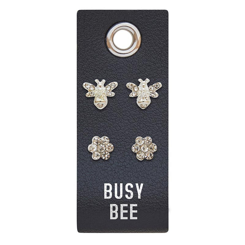 Artisanal Sliver Stud Earrings - Busy Bee