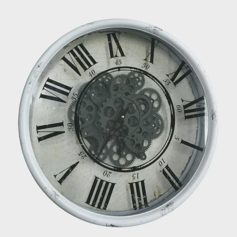 Le Monde Vintage Gear Wall Clock Roman Numeral