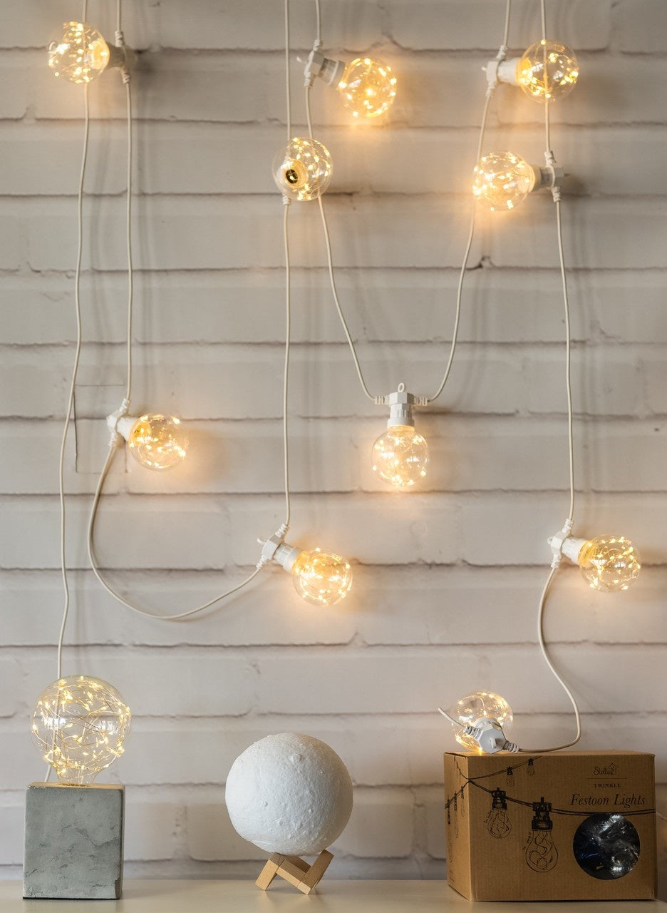 Stellar Haus Light Bulb 5m White Twinkle Festoons