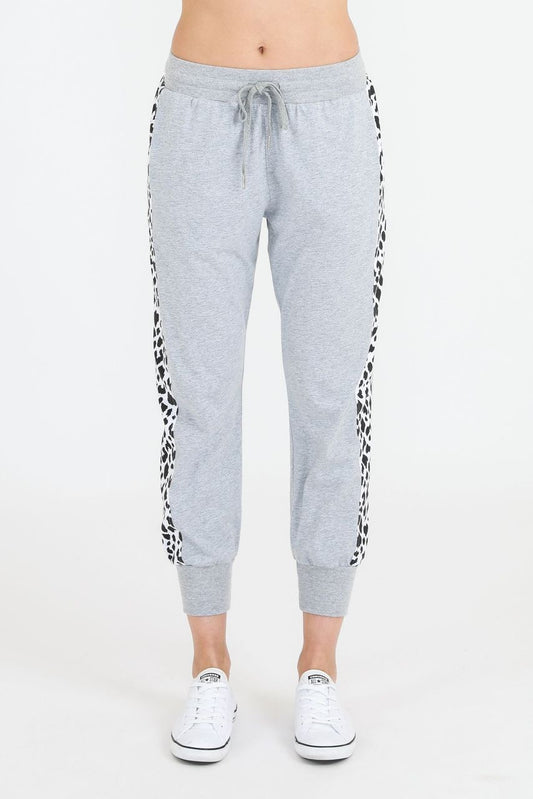 Sat & Sun by 3rd Story Leopard Panel Jogger Grey Marle