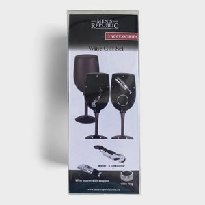 Val's Men's Republic Wine Tool Gift Set 3 Pcs in Glass