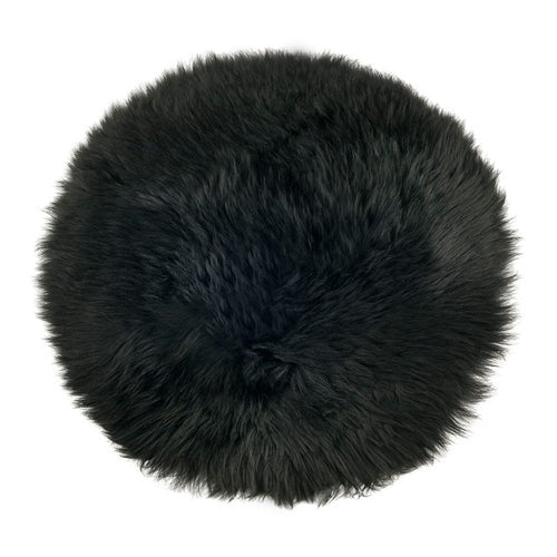 Fibre Longwool Sheepskin Seat Plate Round • Black