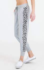 Sat & Sun by 3rd Story Leopard Panel Jogger Grey Marle