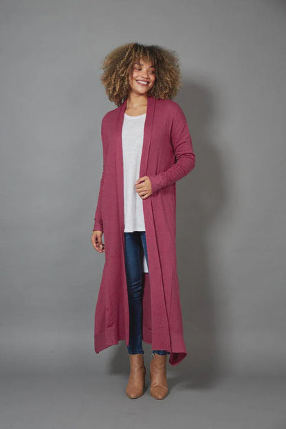Eb & Ive Cleo Longline Cardigan Mulberry