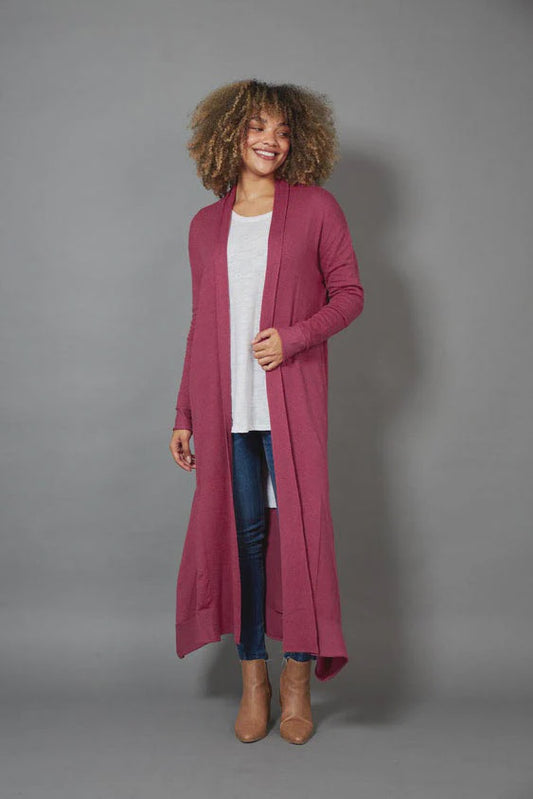 Eb & Ive Cleo Longline Cardigan Mulberry