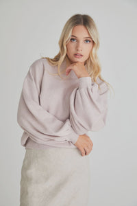 Ivy + Jack Motivation Cotton Fine Knit Boxy Jumper Blush