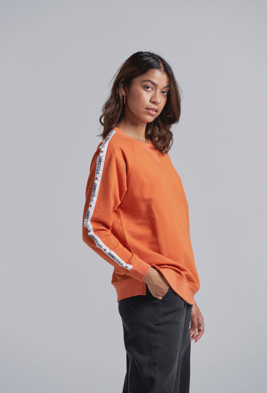 Style Laundry Tape Sweater Orange